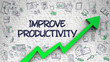 Improve Productivity Drawn on White Brickwall. 