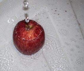 Apple in water