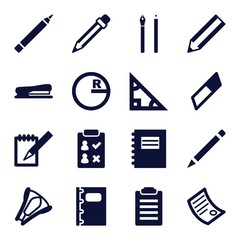 Poster - Set of 16 pencil filled icons