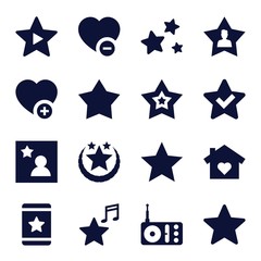 Poster - Set of 16 favorite filled icons