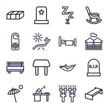 Set Of 16 Rest Outline Icons