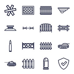 Wall Mural - Set of 16 defense outline icons