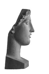 White plaster bust sculpture portrait