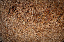 Close-up Of A Round Hay Bale