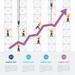 Crane and graph building. Infographic Template. Vector Illustration.