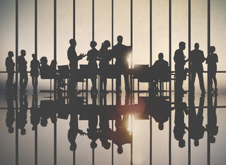 Wall Mural - Business People Meeting Discussion Back Lit Concept