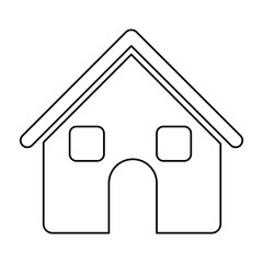 Wall Mural - monochrome contour of house two floors in white background vector illustration