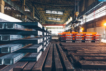 Interior View Of A Steel Factory,steel Industry In City Of China.