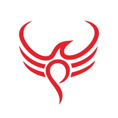 Wall Mural - phoenix logo vector. logo template.
