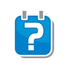 Wall Mural - calendar page with question symbol. logo vector.