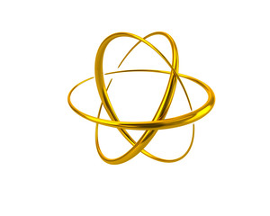 Wall Mural - Golden atom symbol