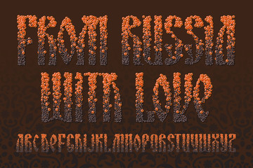 Poster - Old slavic font red and black caviar