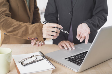 business people talking discussing concept meeting in workplace.