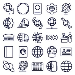 Poster - Set of 25 international outline icons