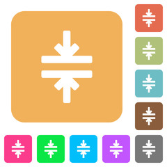 Horizontal merge tool rounded square flat icons