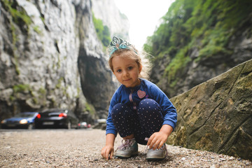 Sticker - Girl Playing at Road