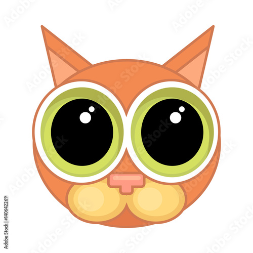 Cartoon Cat Face Icon With Wide Open Big Eyes And Contour Isolated On White Background Emotional Icon Guilt Apology Buy This Stock Illustration And Explore Similar Illustrations At Adobe Stock