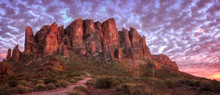 Lost Dutchman State Park - Superstition Mountains At Sunset