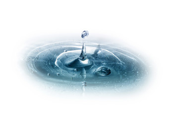 Poster - Water drop, crown and splash