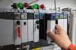 © xmentoys - PLC programable logic controler,This picture show hard wiring communication socket connection during technician maintenance