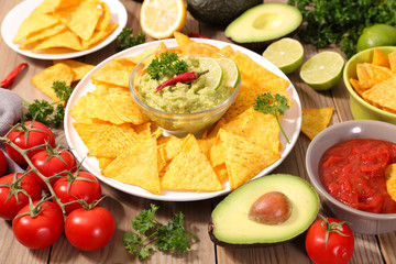 tortilla chip and guacamole