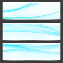 modern satin blue line flyers set