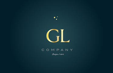 gl g l  gold golden luxury alphabet letter logo icon template