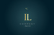 il i l  gold golden luxury alphabet letter logo icon template