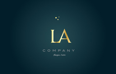 la l a  gold golden luxury alphabet letter logo icon template