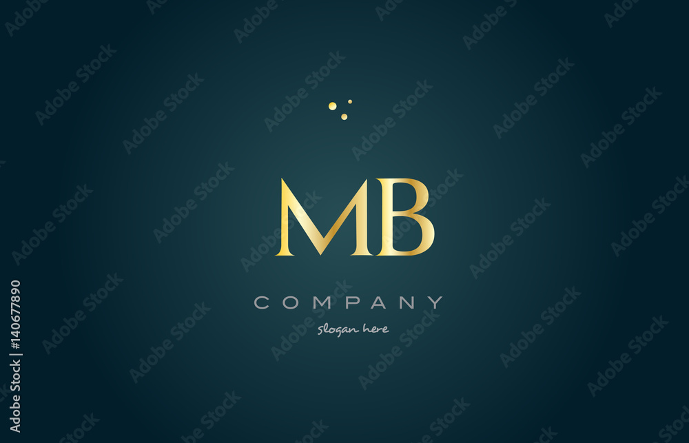 mb m b gold golden luxury alphabet letter logo icon template Stock ...