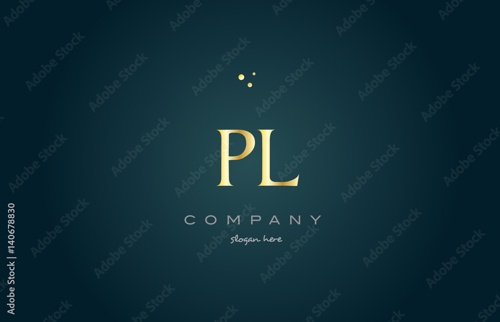 pl p l gold golden luxury alphabet letter logo icon template Stock ...