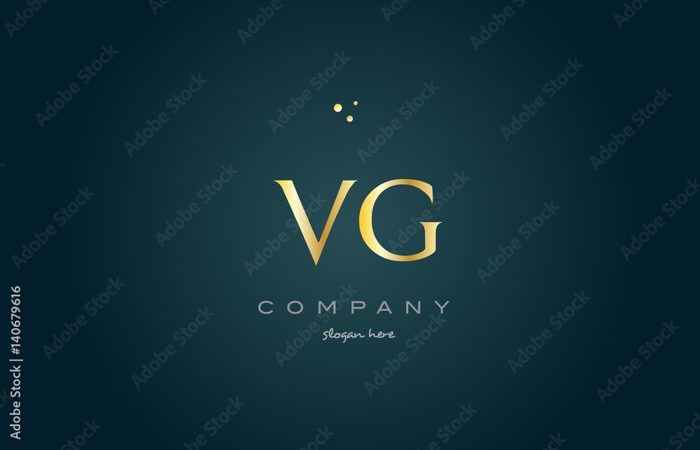 vg v g gold golden luxury alphabet letter logo icon template Stock ...