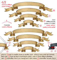 Papyrus Ribbons Curved Upwards – Two Designs by Four Sizes