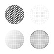 © vda_82 - Set of Halftone circles isolated on white background.Collection of halftone effect dot patterns.Sphere illustration.Abstract business symbol.Circular vector logo for your design.Isolated black icon.