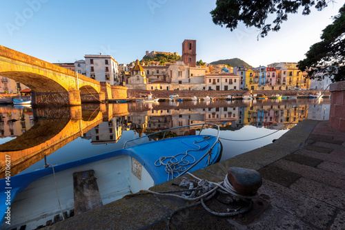 Bosa, town and comune in the province of Oristano, Sardinia region, Italy Wallpaper Mural