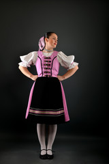 Wall Mural - Slovak folk dancer with colorful clothes