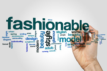 Poster - Fashionable word cloud concept on grey background