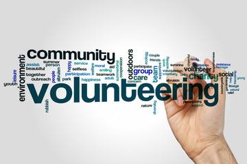 Wall Mural - Volunteering word cloud