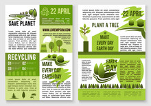 Save Planet Nature Recycling Concept Vector Poster