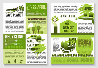 Sticker - Save planet nature recycling concept vector poster