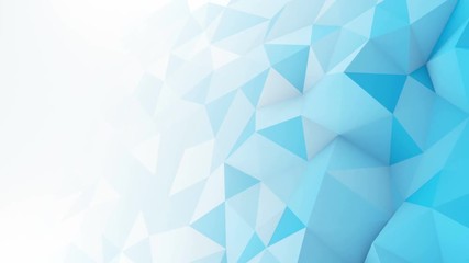 Wall Mural - Blue white gradient polygonal surface. Computer generated seamless loop abstract motion background. Smooth 3D animation 4k UHD (3840x2160)
