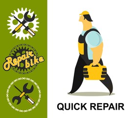 Wall Mural - Bicycle Repair vector