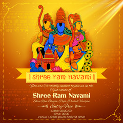 Poster - Lord Ram, Sita, Laxmana, Hanuman and Ravana in Ram Navami