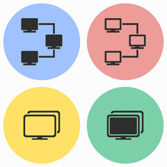 Wall Mural - Network icon set.