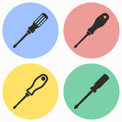 Poster - Screwdriver icon set.