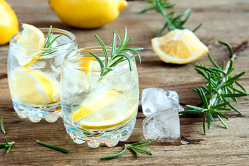 Sticker - Gin Tonic Cocktail with lemon, rosemary