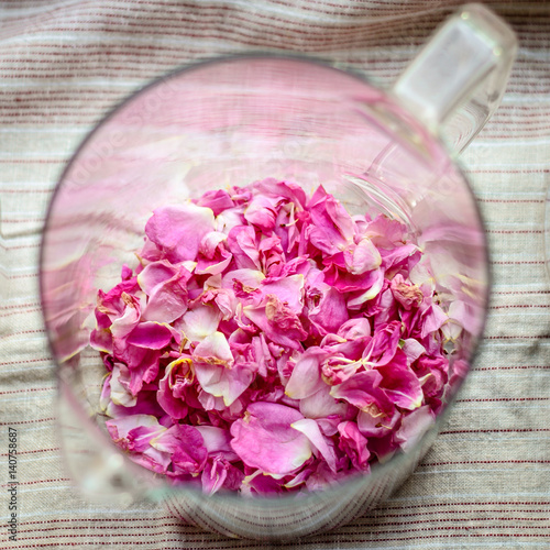 Rose, petals boiled with boiling water (a drink with the scent of a