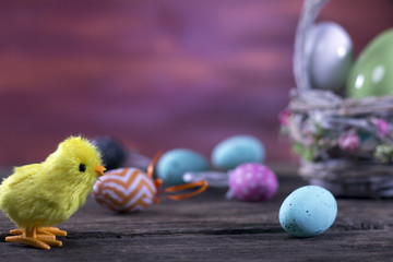  Easter theme handmade egg , nice bokeh background, typography