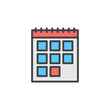 © alekseyvanin - Calendar line icon, filled outline vector sign, linear colorful pictogram isolated on white. Symbol, logo illustration. Editable stroke. Pixel perfect