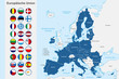Europäische Union - Landkarte mit Flaggen